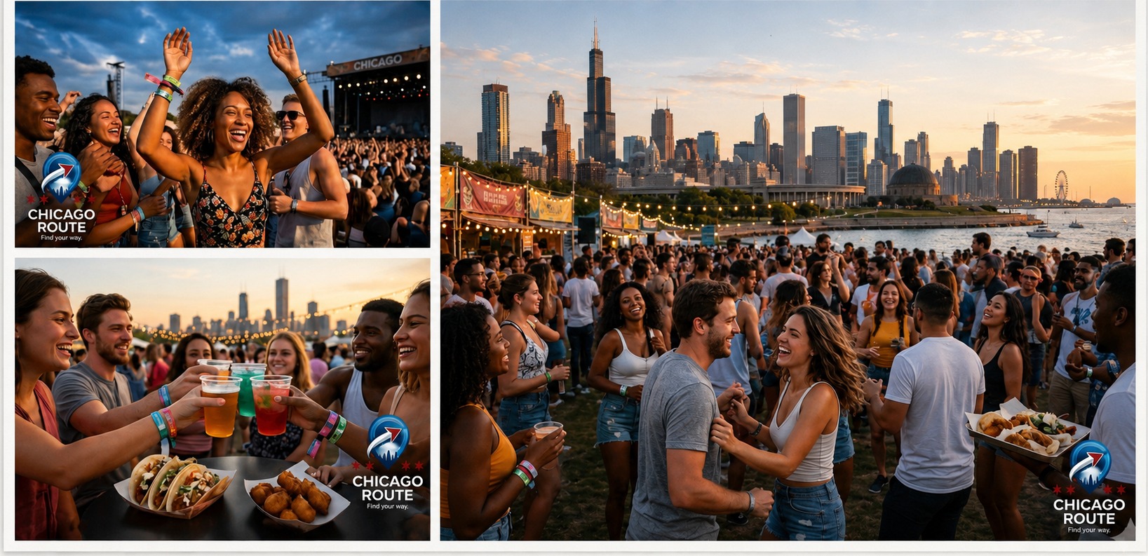The Chicago Route - South Side festival life with the Chicago skyline